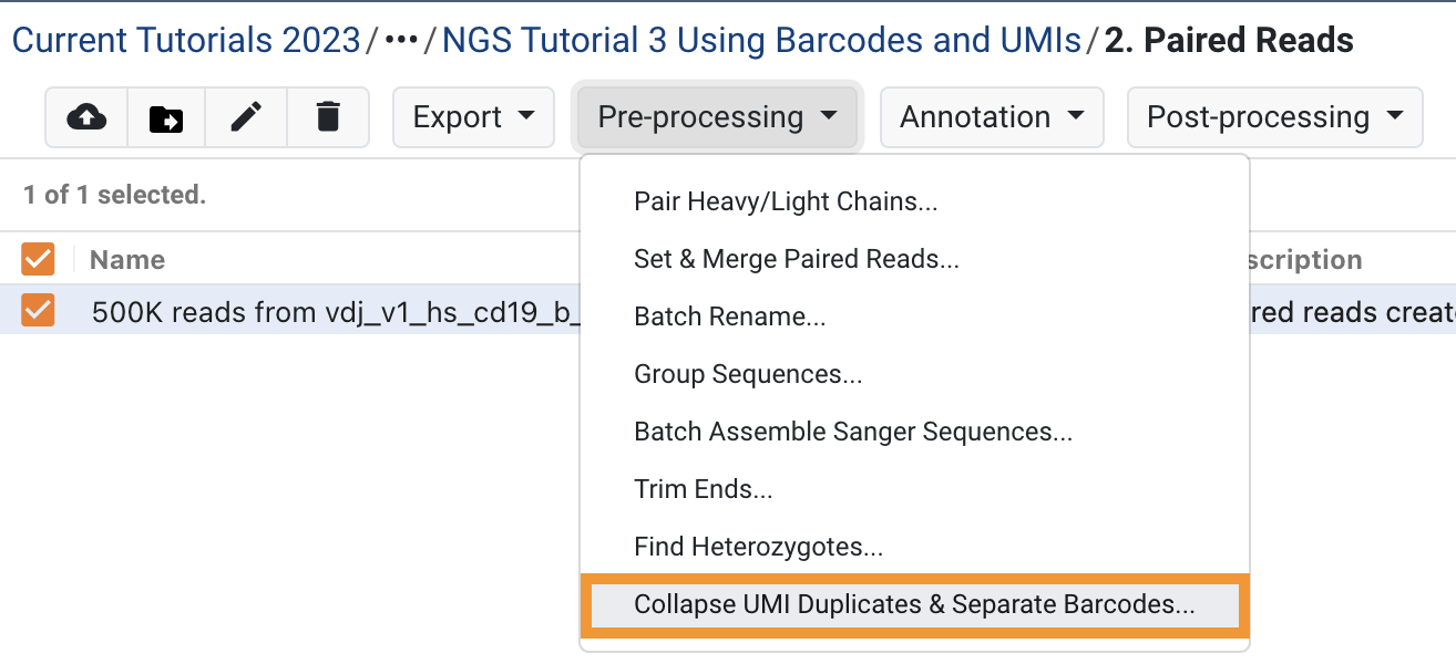 Collapse UMI duplicates & separate barcodes.png